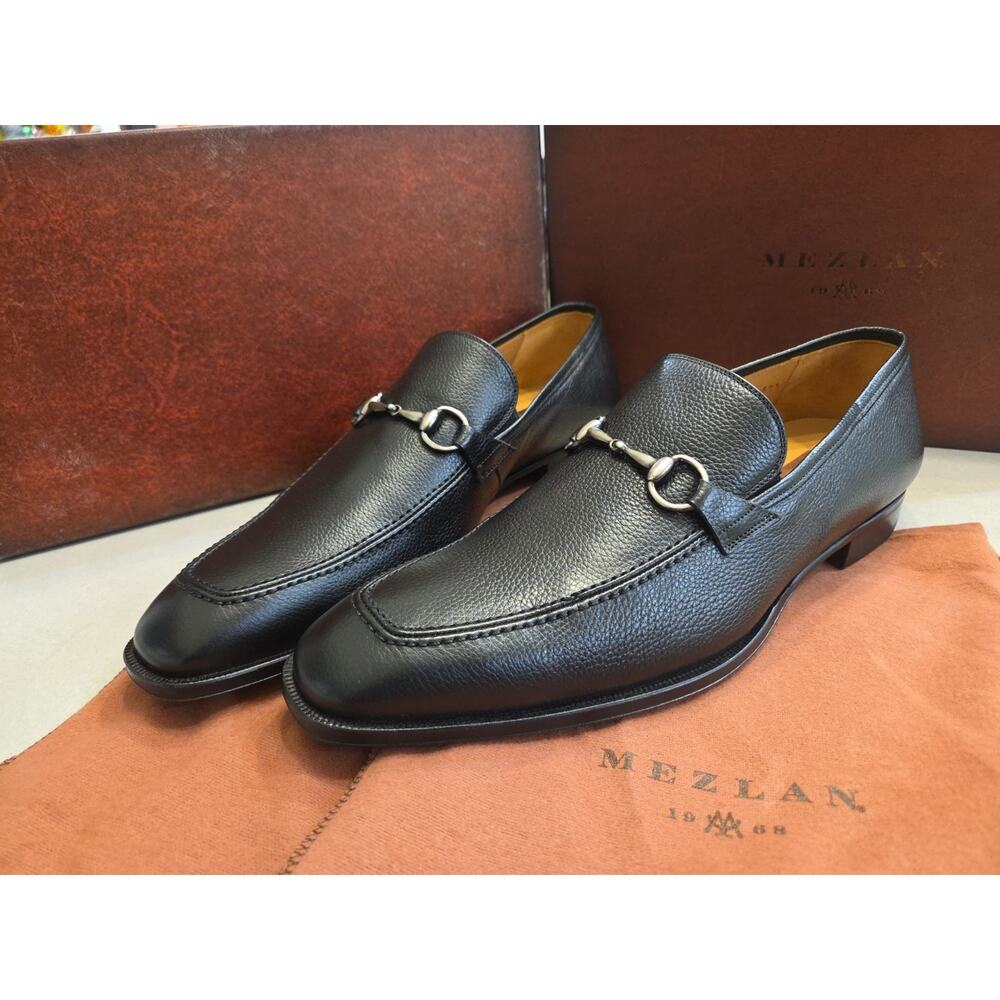 NIB Mezlan Men's 25802 Bit Loafers in Black Size: 10.5